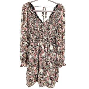 Arula Dress Women's 2X B Altar'd State Disty Floral Bohemian Tie Back Boho